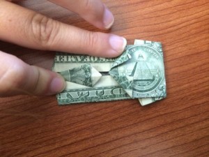 Money Origami Shirt - step 12