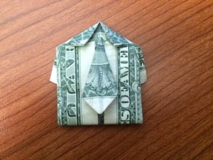 Money Origami Shirt - step 15