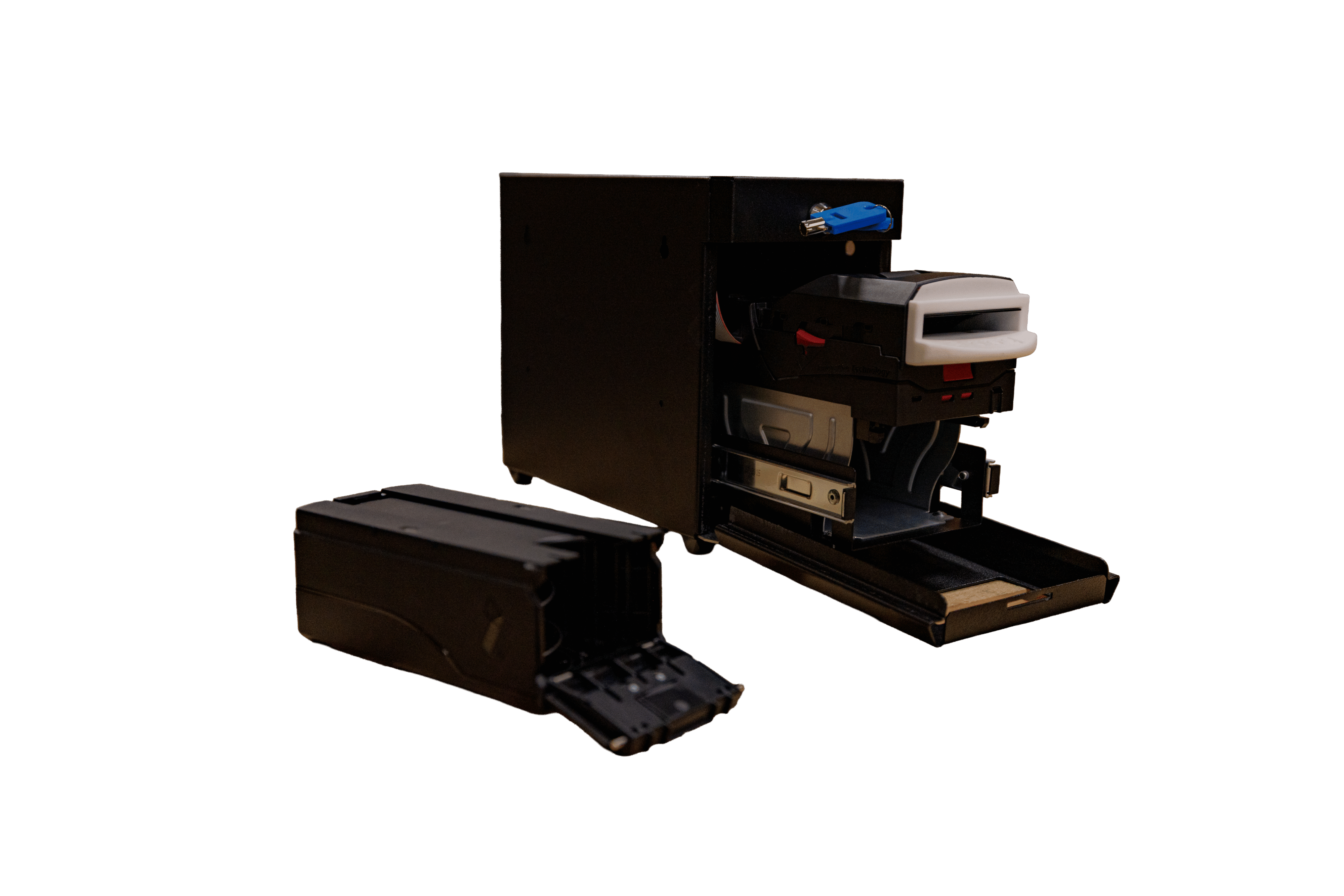 Note Acceptor open with cassette