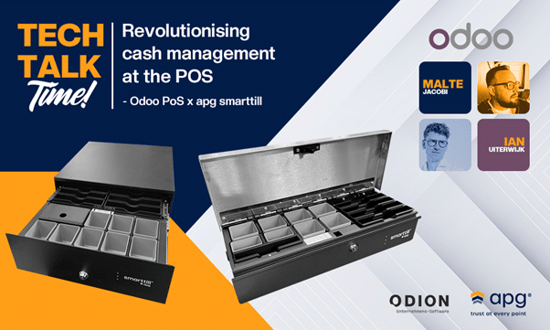 Close-up of smarttill cash drawer automating cash counting and reconciliation Tech talk