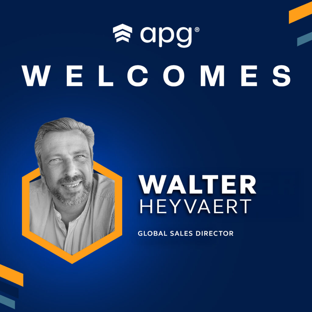 Walter Heyvaert, promoted to Global Sales Director at apg®, featured in the apg leadership appointments announcement.