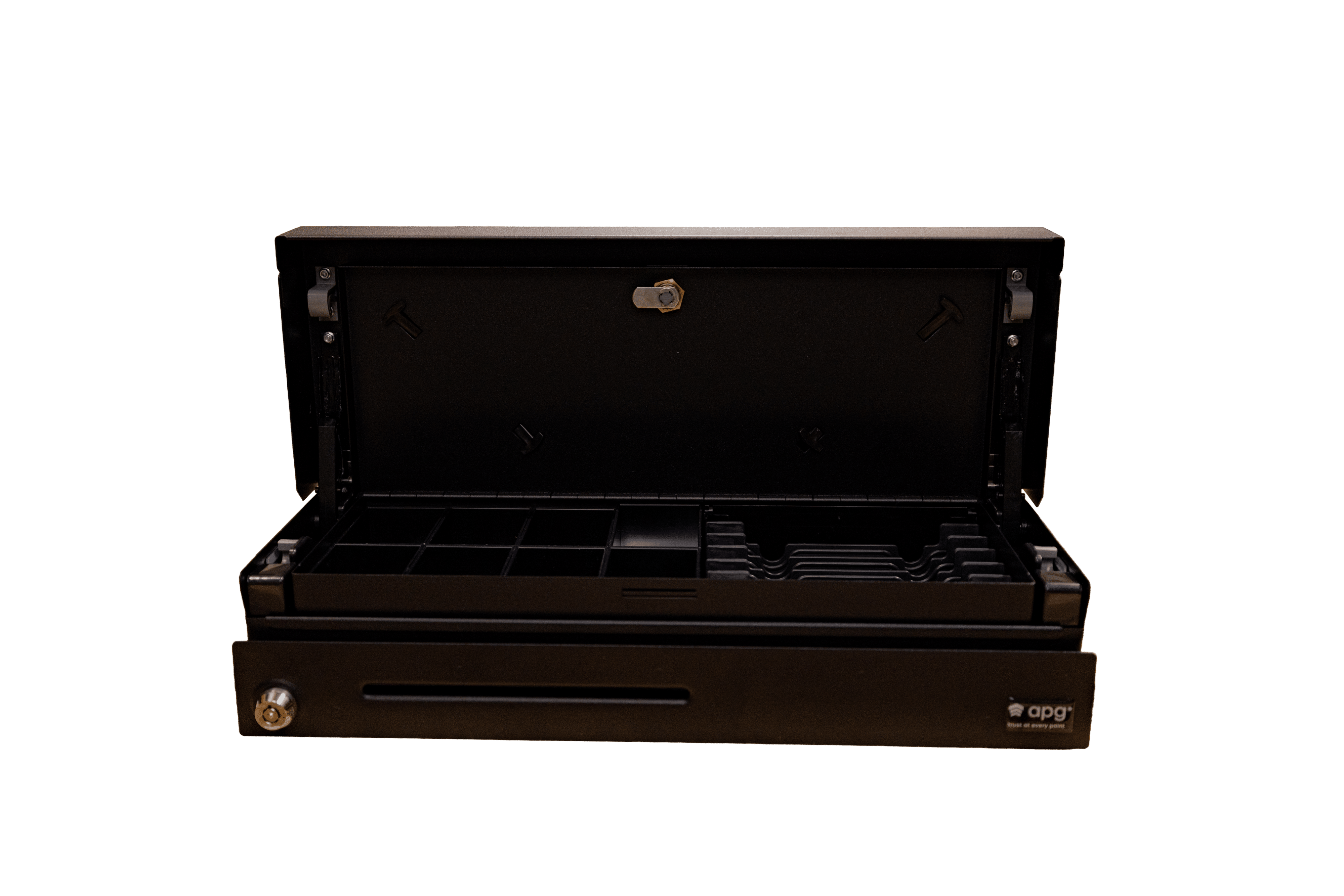460MOD04 cash drawer black lid open