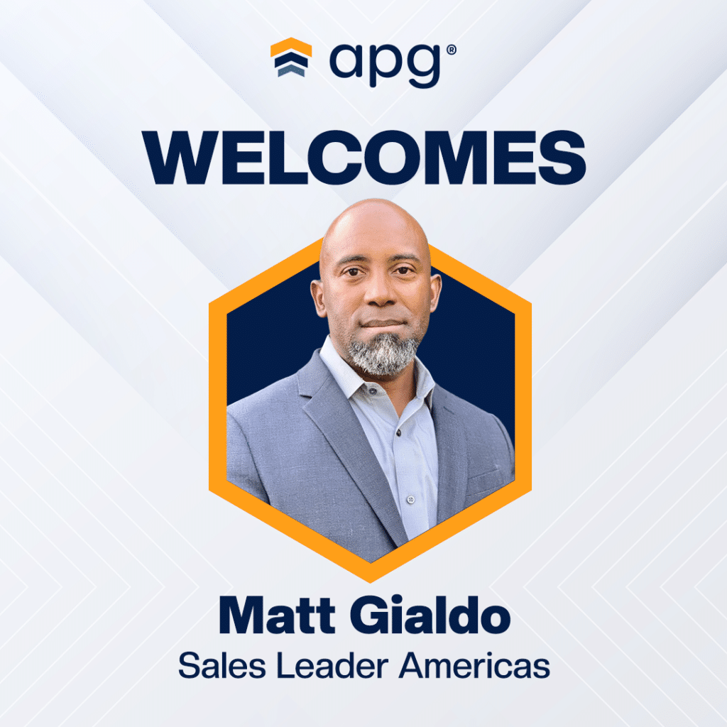 Matt Gialdo joins apg Solutions as Sales Leader Americas.